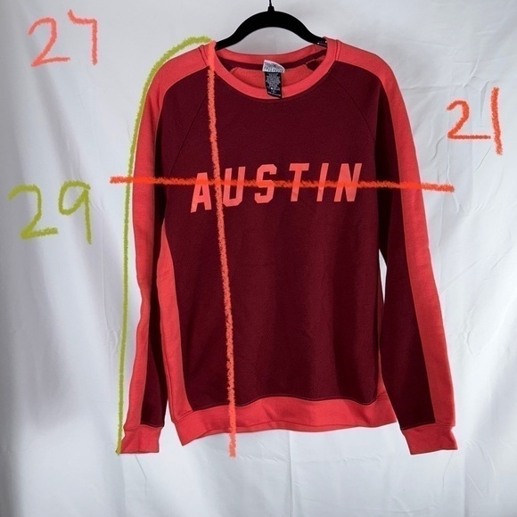 Salt Creek Sweatshirt Raglan Austin Spell-out Fleece Long Sleeve Pullover Top - Picture 6 of 11